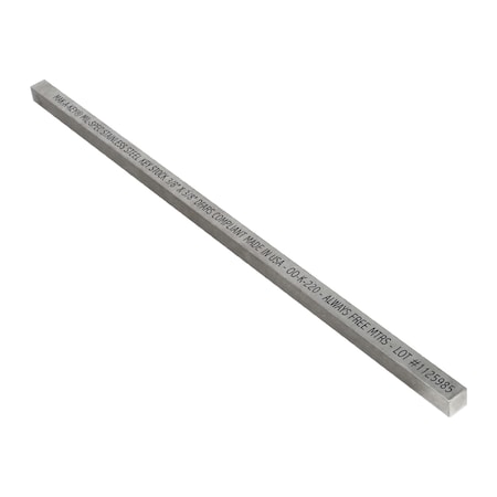 Huyett Oversized Key Stock, 12 in L, 3/8 in W, 3/8 in H, Stainless Steel MS8503750375-12